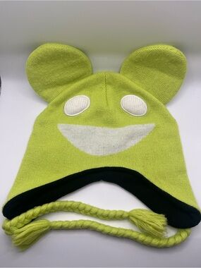 Deadmau5 Neon Knit Hat with Ears and Braids - EDM DJ Festivals Raves Concerts